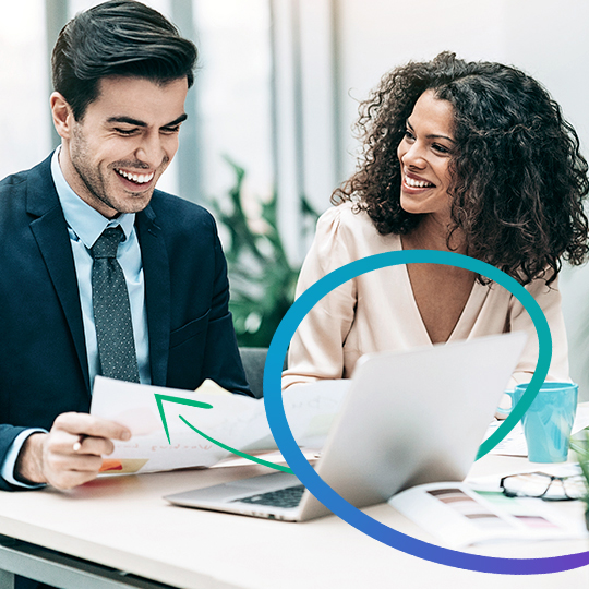 people working happy